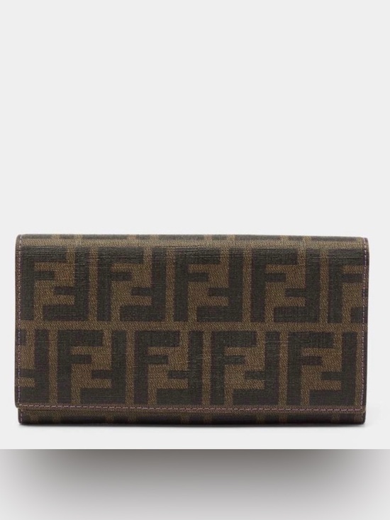Fendi Handbags - Authentic Fendi Zucca FF Coated Canvas Continental Wallet Tobacco Moro